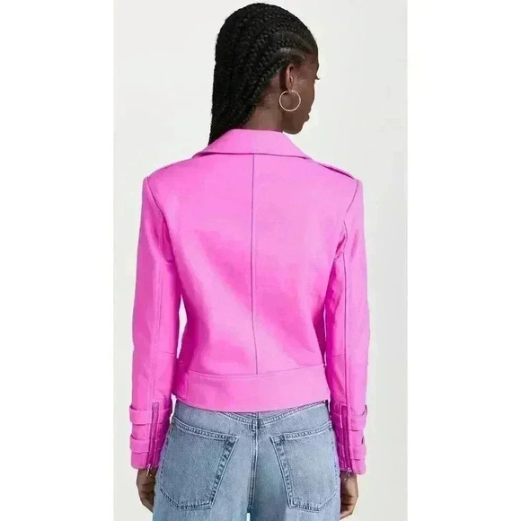 New L’Agence Billie Belted Leather Jacket NWT Retails $1,695 Sz XS - Picture 4 of 5